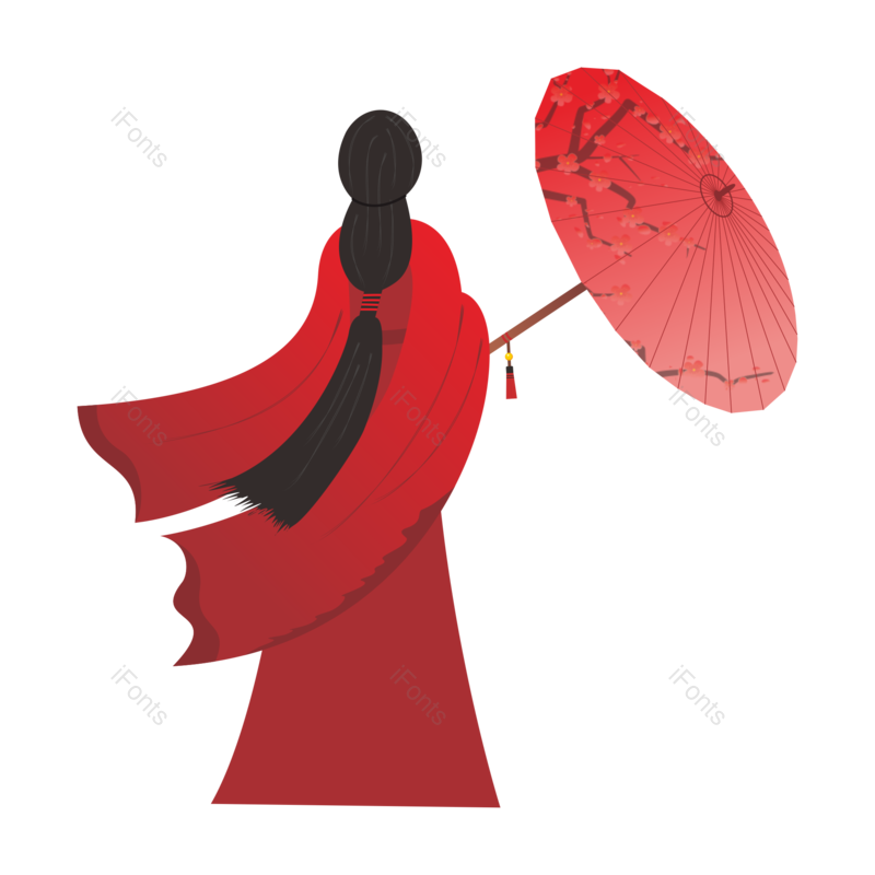 美女图片,背影元素,古风PNG,少女免抠素材